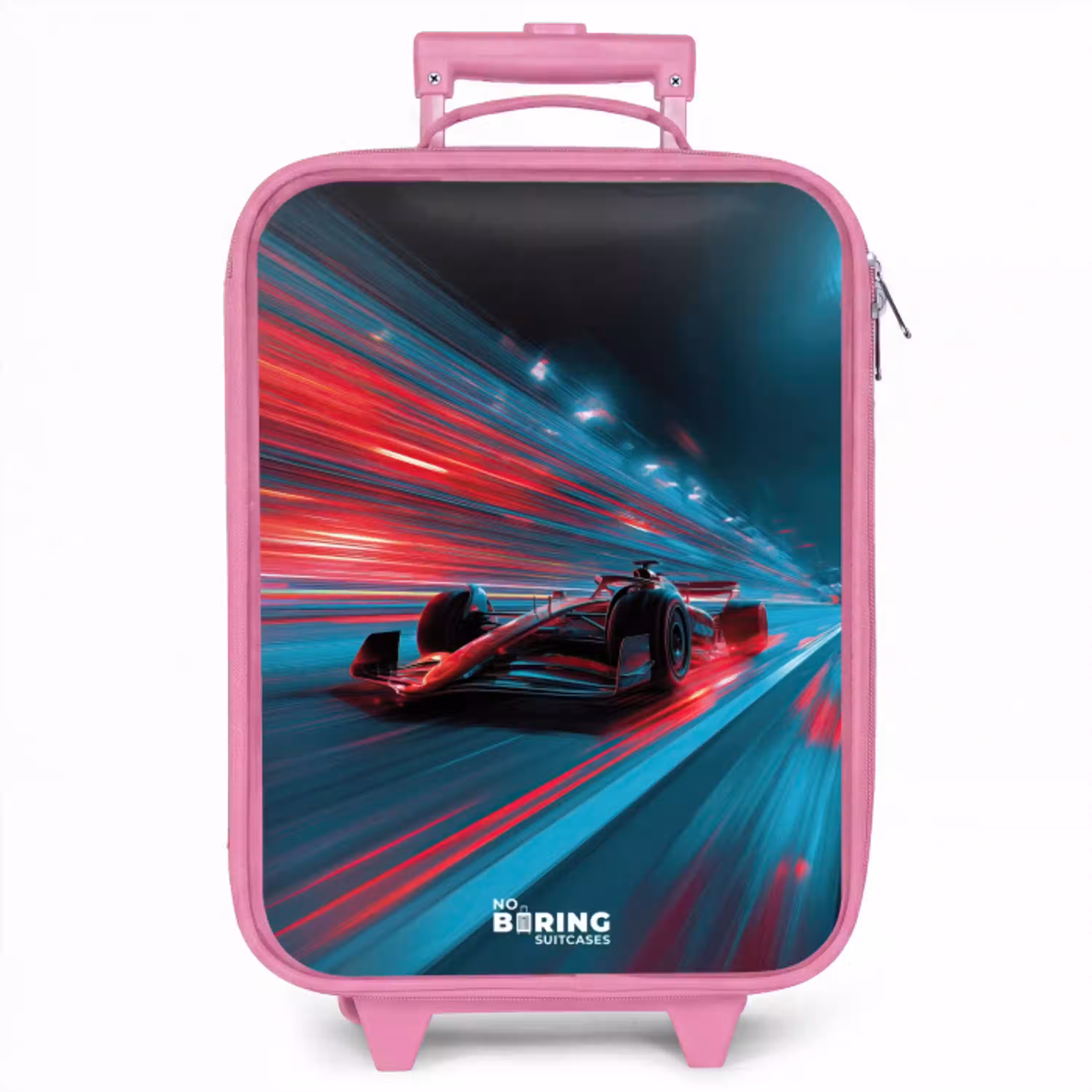 Raceauto - Baan - Neon - Verlichting Kinderkoffer - Roze klein -zzz_website3d