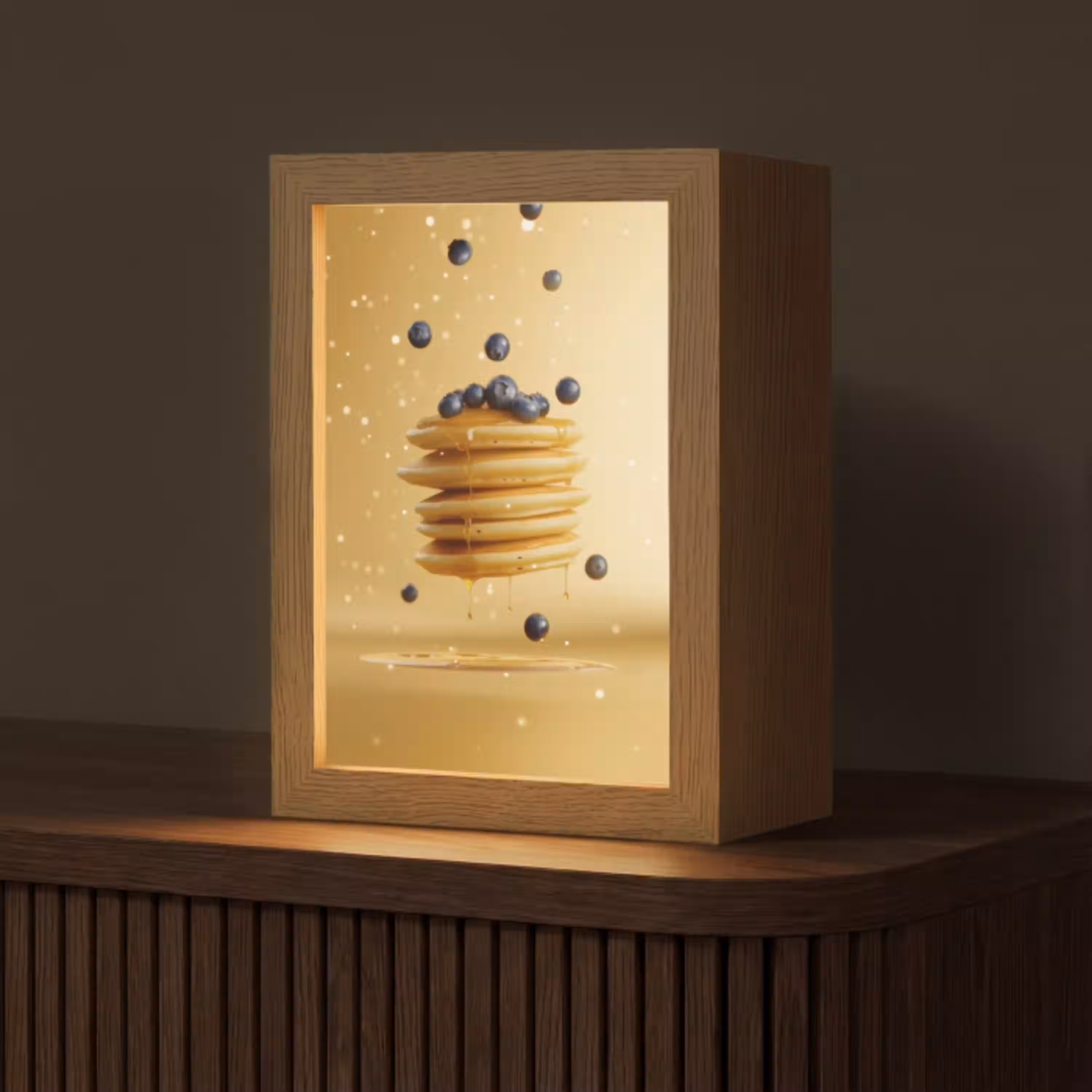 Pannenkoeken - Eten - Honing - Geel Light Box met kabel (Tafellamp) klein -z3d_website