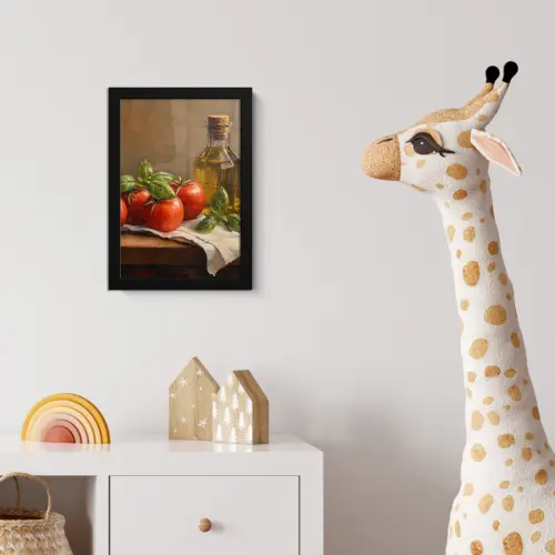 Tomaten - Olijfolie - Stilleven fotolijst zwart zonder passe partout klein -usfeer4_kinderkamer