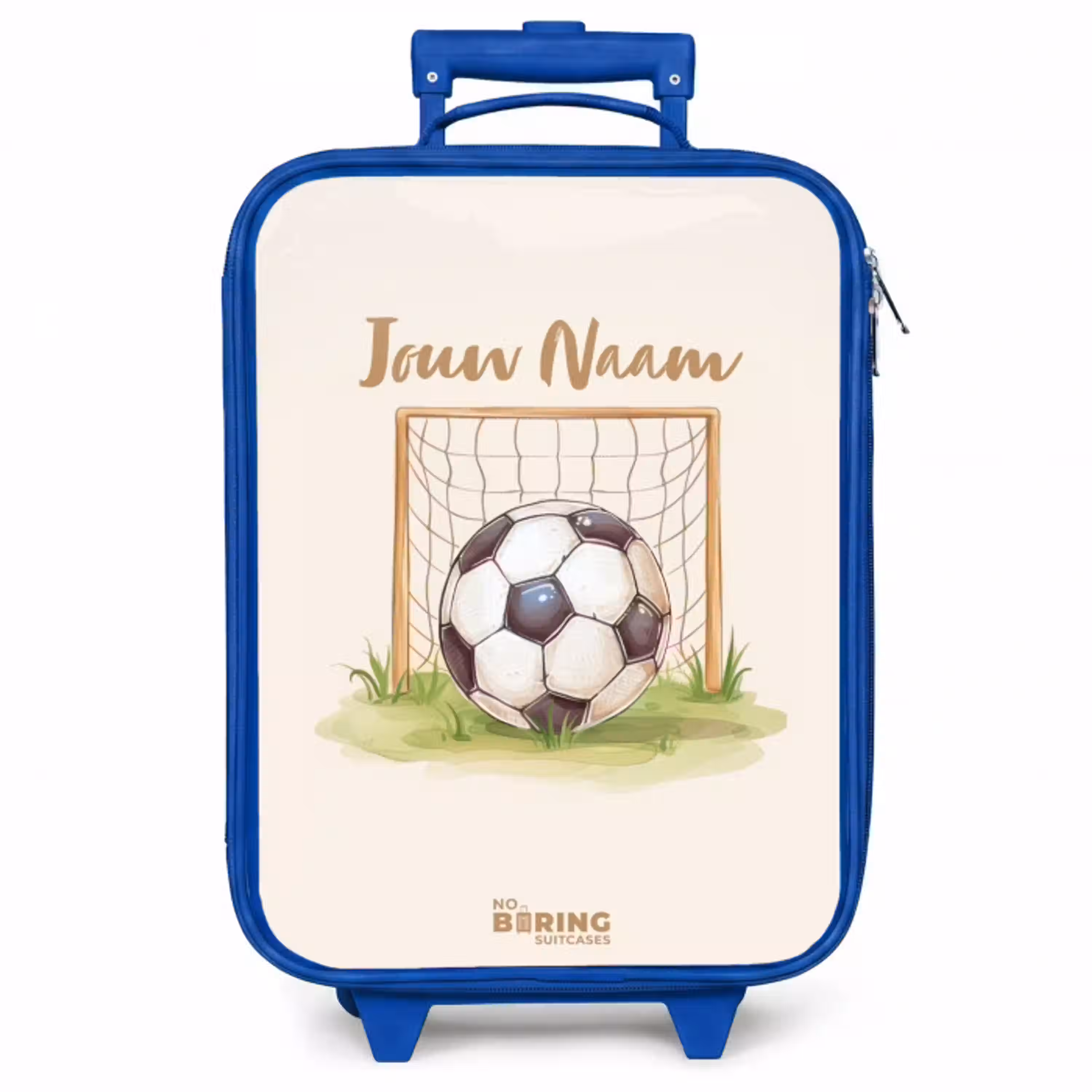 Voetbal in een goal Kinderkoffer - Blauw klein -zzz_website3d