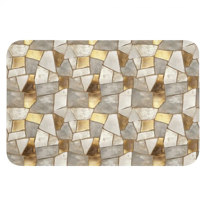 Mozaïek - Marmer - Goud Badmat klein 997 -3d