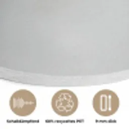 Minimalistisch - Silhouet - Zwart - Vliegtuig Akoestische PET Vilt - Rond klein -closeup_DE