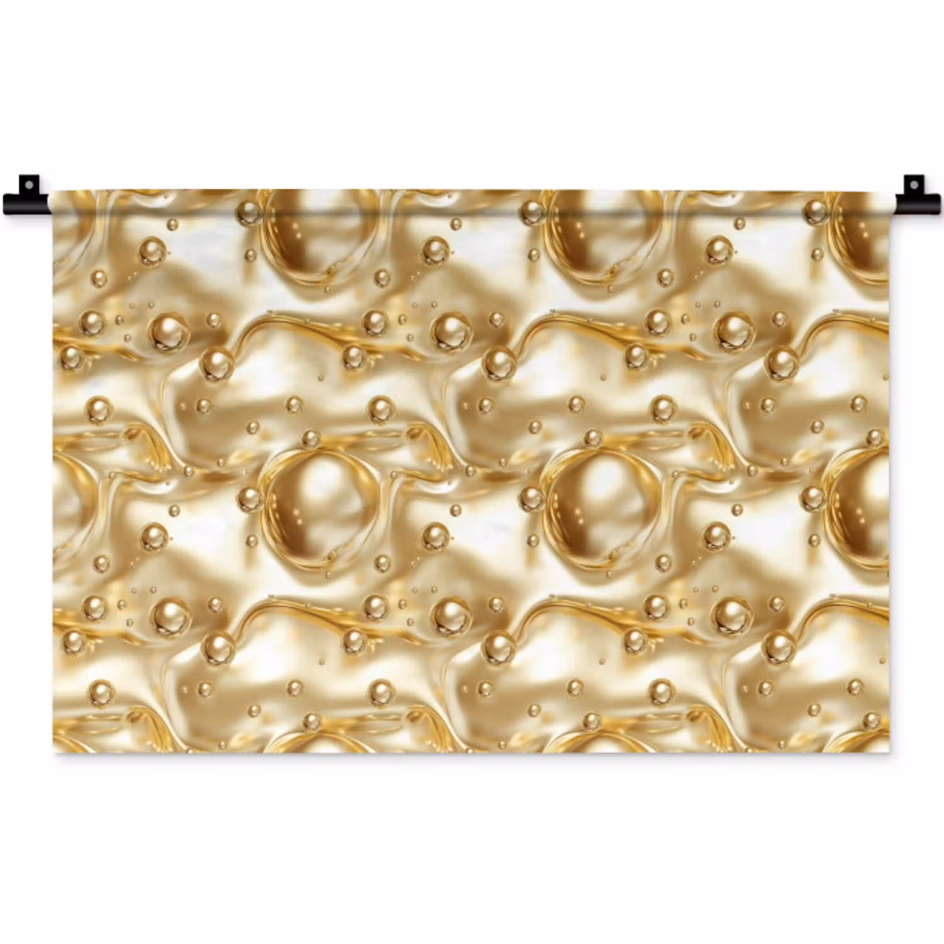 Vloeibaar - Druppels - Goud Wandkleed katoen klein 269 -zz3d