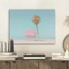 Palmboom - Strandhuis - Roze PET vilt klein -sfeer1