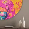 Bloemen - Vrouw - Kimono - Roze Akoestische PET Vilt - Rond klein -sfeer5_closeup