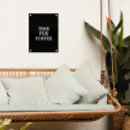Quotes - Letters - Koffie - Zwart tuinposter los doek klein -sfeer7
