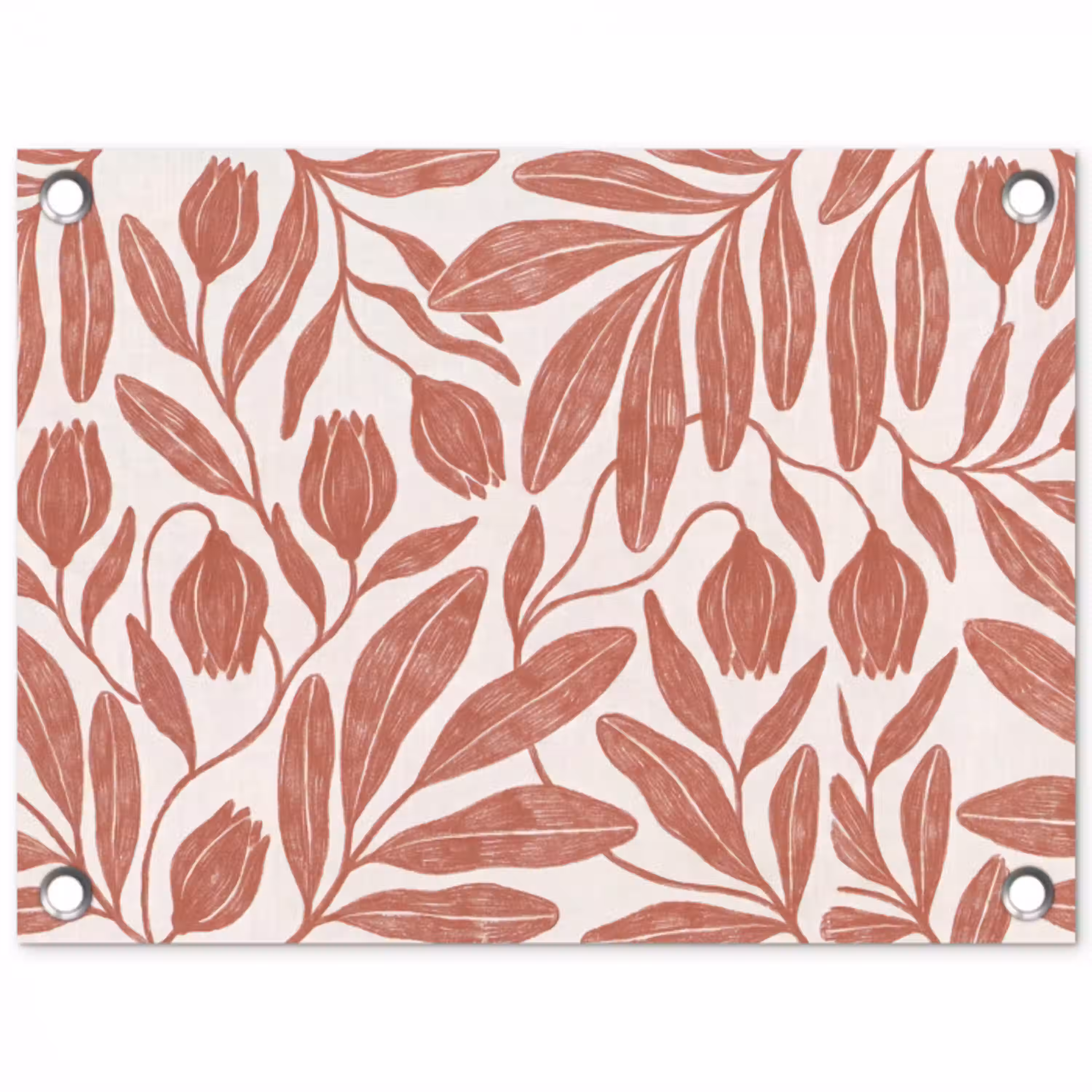 Bloemen - Patroon - Modern - Natuur - Bruin tuinposter los doek klein -3d