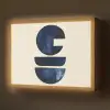 Vormen - Blauw - Abstract Light Box met batterij (Wandlamp) middel -z3d_website