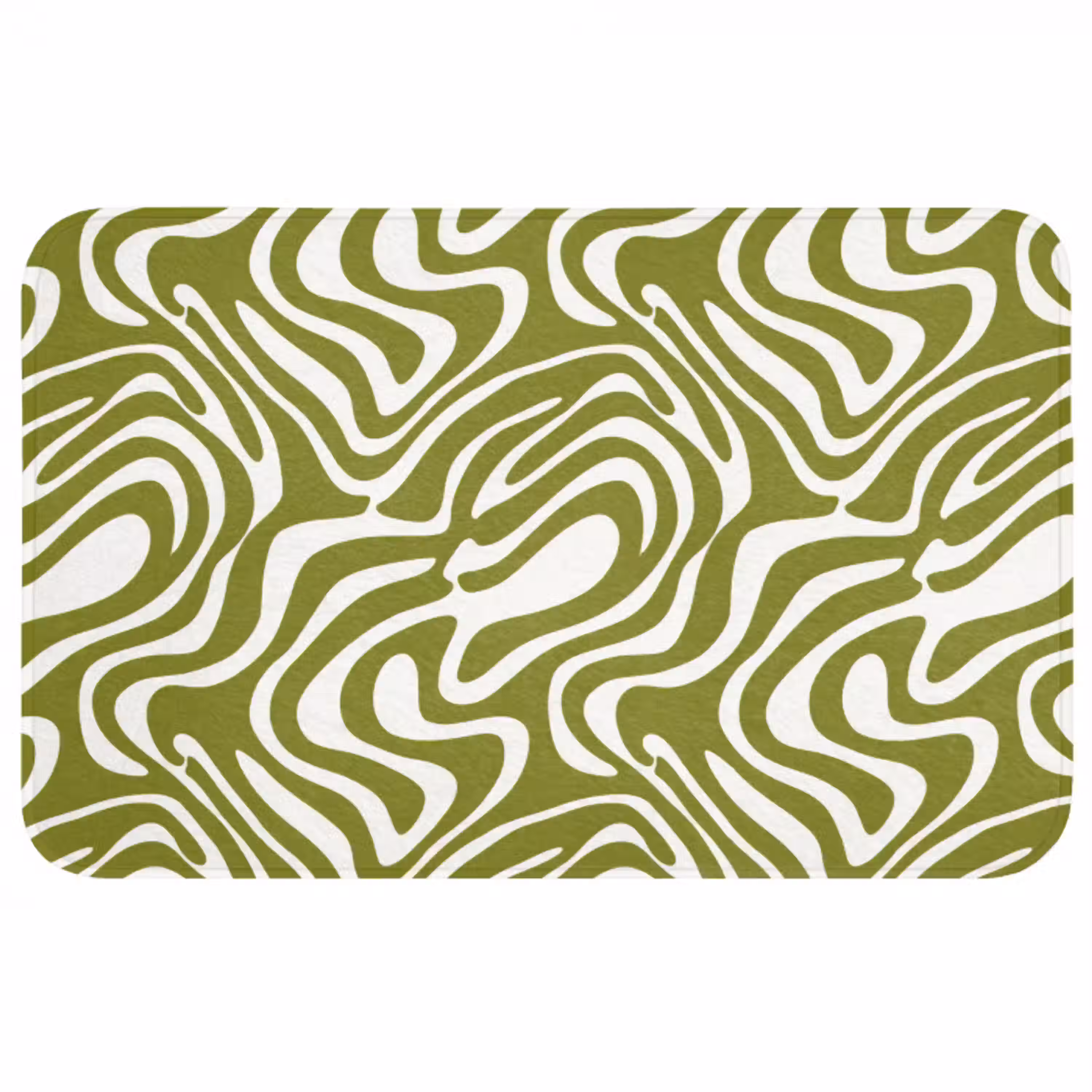 Lijnpatroon - Groen - Organisch Badmat middel 997 -3d