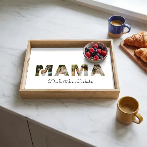 Mama - Buchstaben-Collage Dienblad Rechthoek middel -sfeer2