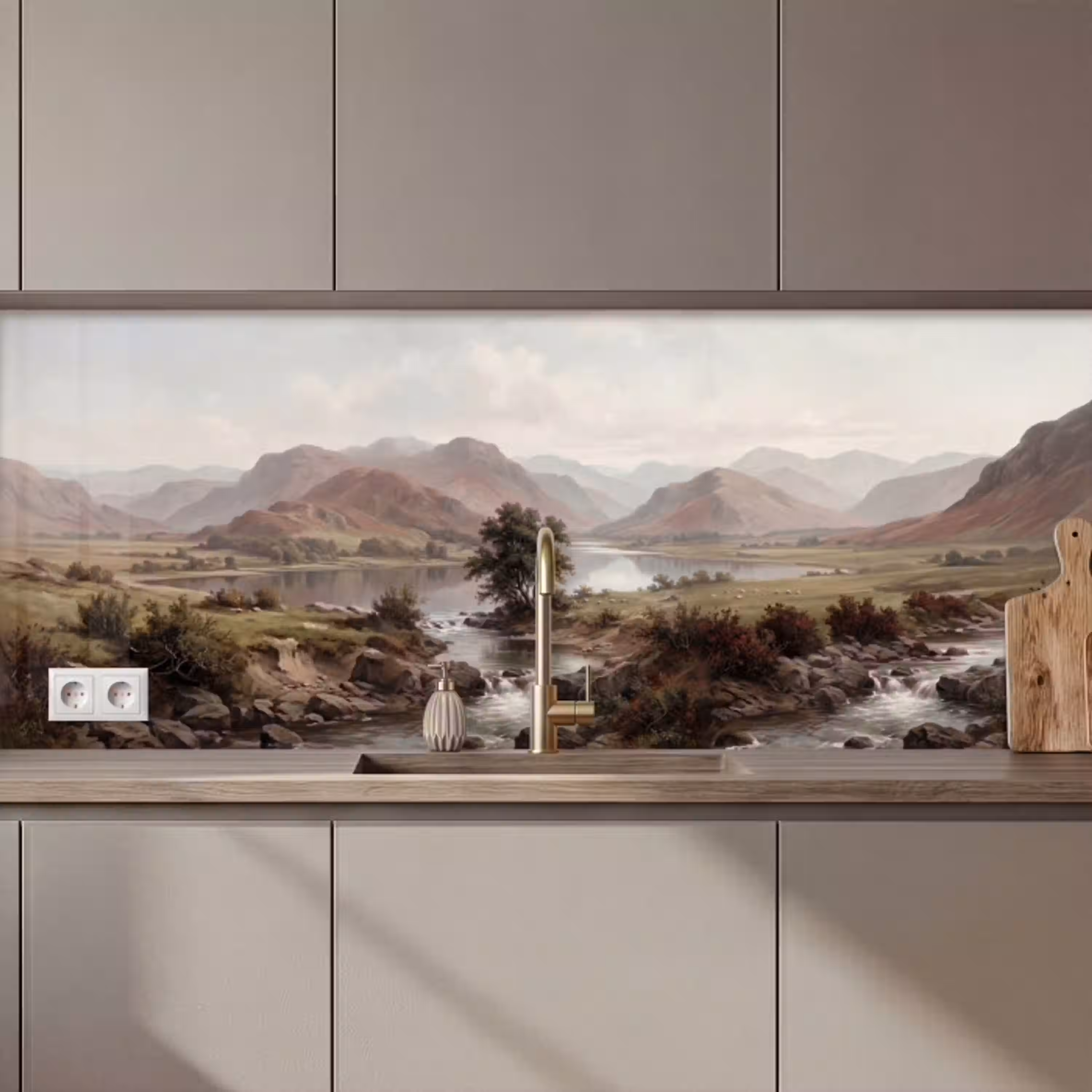 Berglandschap - Meer - Bergen - Vallei - Klassiek keuken achterwand 2 middel zz_3dshopping