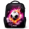 Voetbal in roze vuur explosie Rugzak - Zwart middel -3d