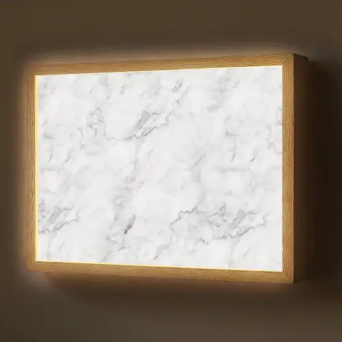 Klassiek - Marmer - Aders - Grijs Light Box met batterij (Wandlamp) middel 907 -z3d_website