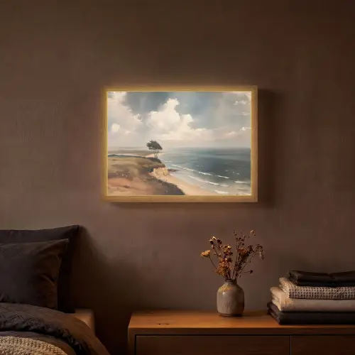 Klif - Zee - Boom Light Box met batterij (Wandlamp) middel -sfeer4