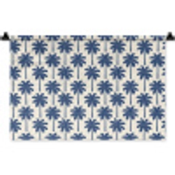 Symmetrisch - Palm - Blauw Wandkleed katoen klein 269 -zz3d