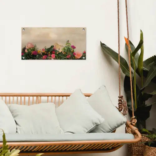 Rozen - Muur - Vintage tuinposter los doek klein -sfeer7