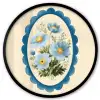Lijst - Bloemen - Lichtblauw - Illustratie Fotolijst rond zonder passe partout klein -3d