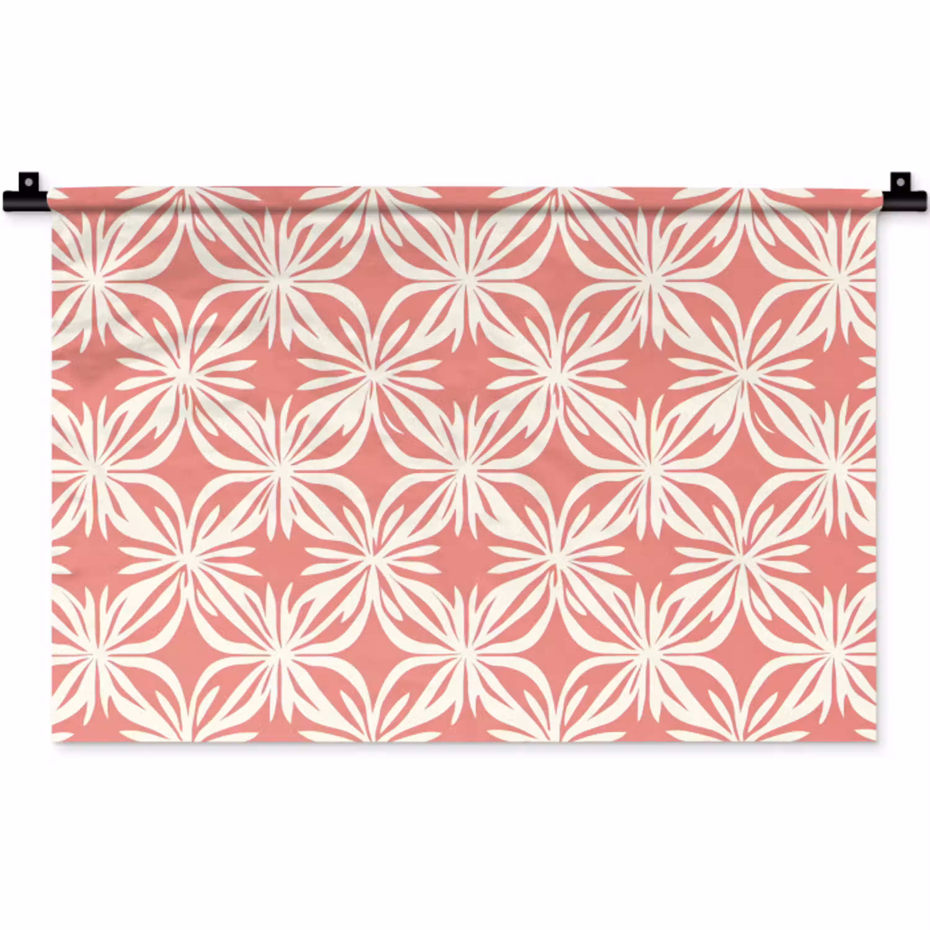 Roze - Bloemenmotief - Wit - Modern Wandkleed katoen klein 269 -zz3d