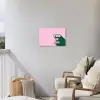 Groen - Teskt - This is art - Roze Tuinposter op houten frame 2 cm dik klein -sfeer1