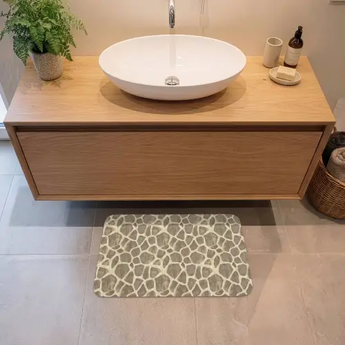 Giraf - Patroon - Beige - Bruin Badmat klein 997 -sfeer1