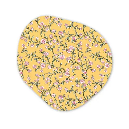 Bloemen - Motief - Geel Wandcirkel Organisch Forex 3mm klein 629 -3d