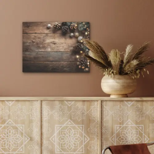 Kersthoekdecoratie - Dennenappels - Lichtjes PET vilt klein -sfeer4