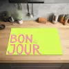 Groen - Smiley - Bonjour - Roze Inductie beschermer vinyl 3mm klein -sfeer5