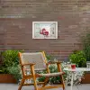Auto - Rood - Cadeaus - Winter - Kerst - Doorkijk - Wit Tuinposter op houten frame 2 cm dik klein -sfeer3