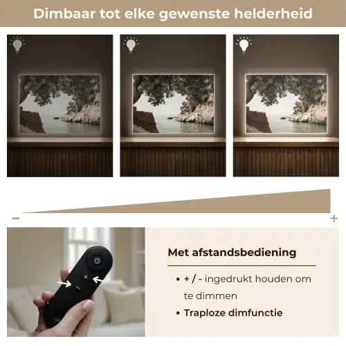 Rotsen - Zee - Boom - Groen Light Box met batterij (Wandlamp) middel -USP_dimbaarNL