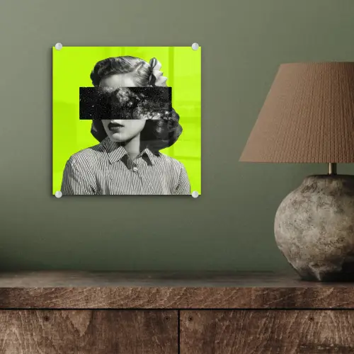Vrouw - Sterrenhemel - Groen plexiglas 5mm klein -sfeer3
