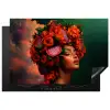 Vrouw - Drankenfruit - Rozen Inductie beschermer vinyl 3mm klein -3d