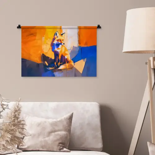 Vos - Oranje - Vormen - Abstract Wandkleed katoen klein -sfeer4