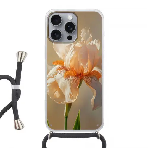 Close up - Oranje - Iris Hoesje iPhone 16 Pro Max met koord klein -3d
