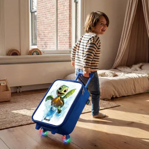 Schildpad - Water - Groen Kinderkoffer - Blauw klein -sfeer1