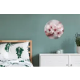 Bloesems - Meeldraden - Geel - Wazig Wandcirkel aluminium klein -slaapkamer