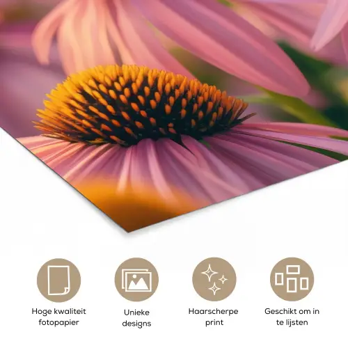 Bloemen - Paars - Bijen poster papier klein -closeup_NL