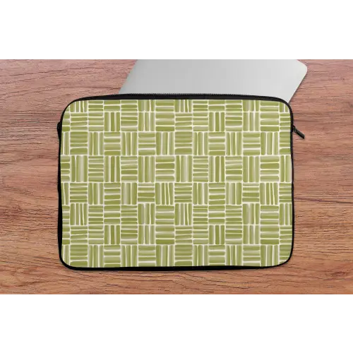 Vlecht - Patroon - Groen laptophoes neopreen klein 279 -tafel