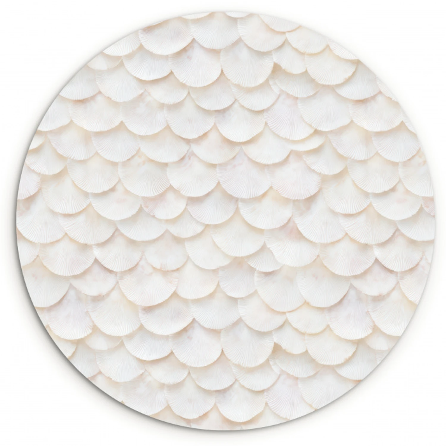 Schubben - Wit - Elegant Wandcirkel kunststof plaat 5mm dik klein 188 -3d