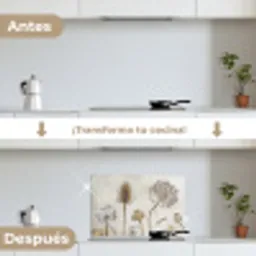 Verstilde Botanische Elegantie keuken achterwand spatscherm klein -voor_na_ES