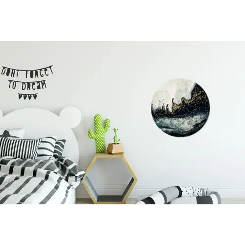 Marmer - Abstract - Goud - Luxe Wandcirkel aluminium klein -kinderkamer