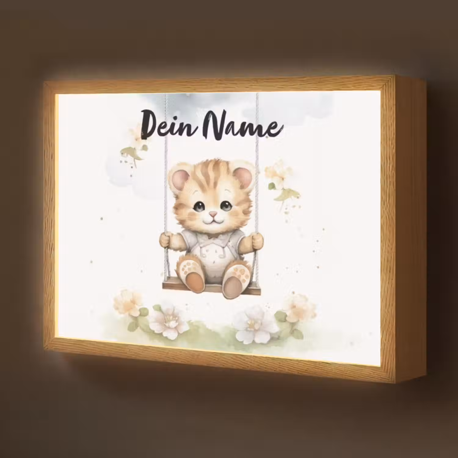 Lightbox - Wandlampe Kinderzimmer mit Namen - Katze - Baby - Tier - Kinder