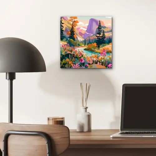 Rivier - Vallei vol bloemen - Levendig aluminium wit klein -sfeer5