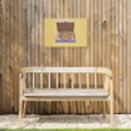 Pizza - Doos - Salami - Illustratie Tuinposter op houten frame 2 cm dik klein -sfeer4