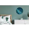 Vrouw - Water - Bikini - Oranje Wandcirkel aluminium klein -slaapkamer