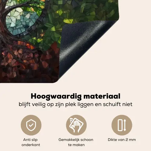 Boom - Seizoenen - Mozaïek - Bergen Inductie beschemer met haakjes klein -ky-onderkant-nl