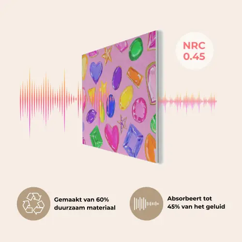 Edelstenen - Vormen - Hartje - Kleurrijk PET vilt klein -USP_NL