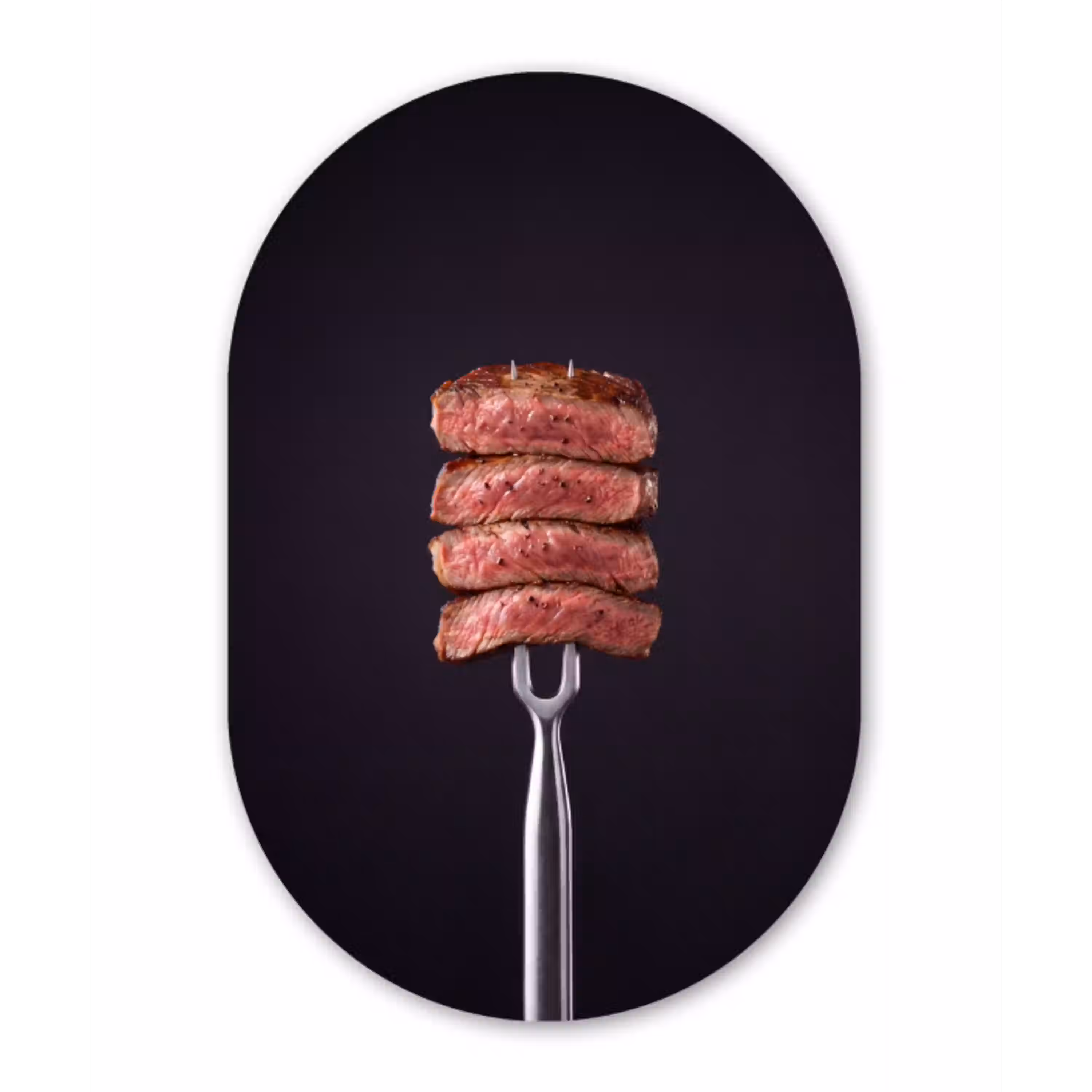 Eten - Rosé - Vork Wandcirkel Ovaal Aluminium middel -3d