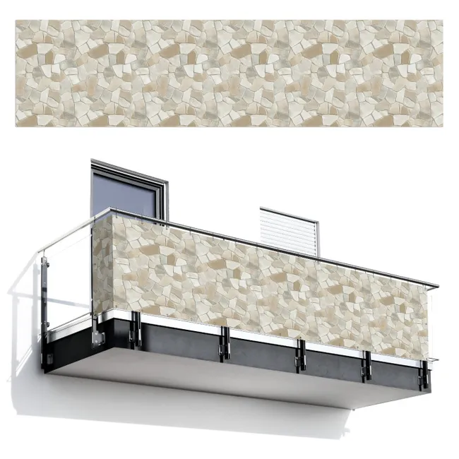 Balkonscherm - Mozaïek - Stenen - Beige