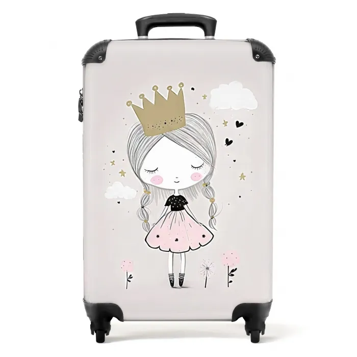 Dromerige prinses met gevlochten haar Koffer - NBS - Handbagage middel -productfoto_recht