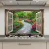 Doorkijk - Bloemen - Tuinpad - Natuur - Raam keuken achterwand spatscherm klein -3d_website